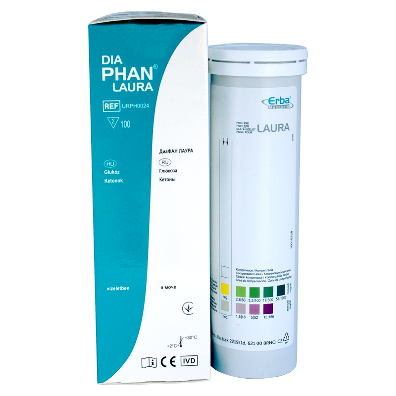 Тест-смужки для експрес аналізу сечі на 2 параметри №100 Діафан Лаура